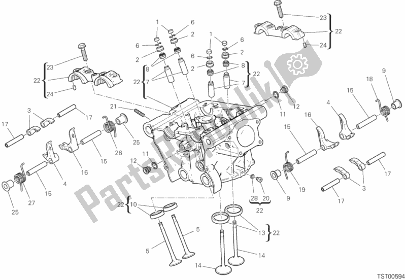 Todas las partes para Cabeza Vertical de Ducati Monster 821 Dark 2020